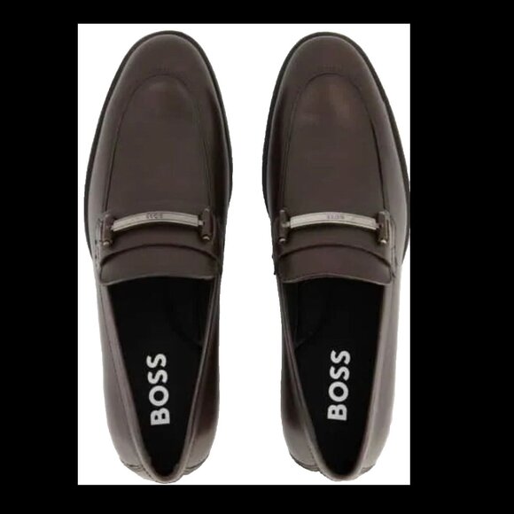 New Boss Men\'s Colby Slip-on Bit Loafers - Dark Brown Size 8.5